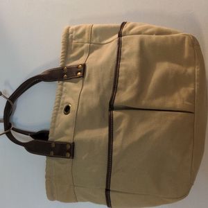 Levenger Tan Tote with Brown Handles